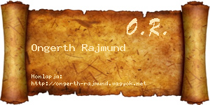 Ongerth Rajmund névjegykártya